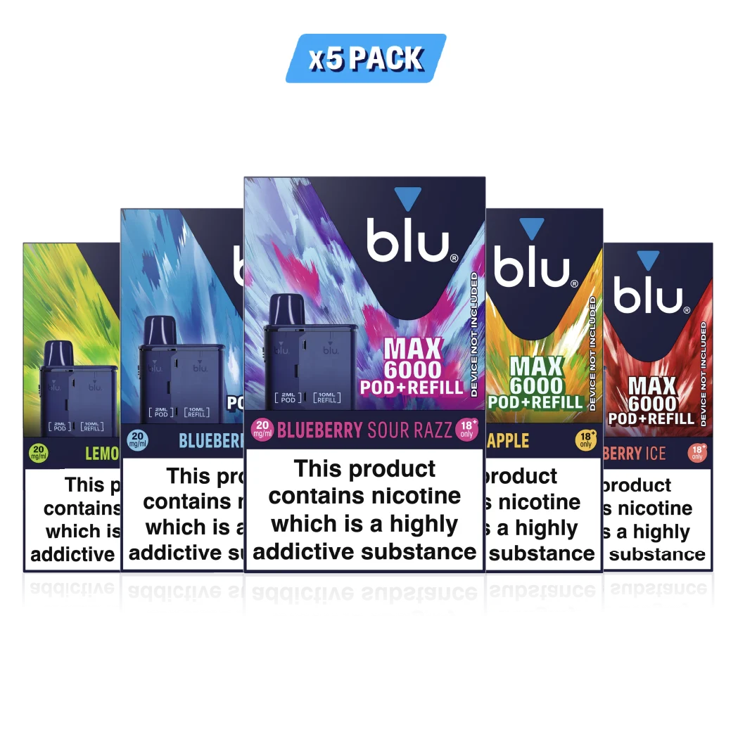 blu MAX 6000 Pod + Refill bundle x5