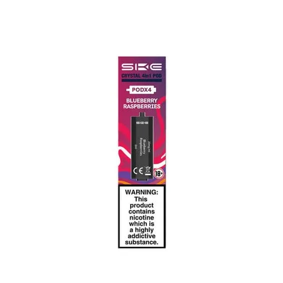 Blueberry Raspberry SKE Crystal 4-in-1 Prefilled Pods - 2400 Puffs, 20mg, 2ml