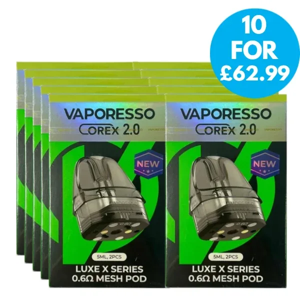 Box Of 10 – Vaporesso Luxe X Corex Replacement Pods XL Multipack