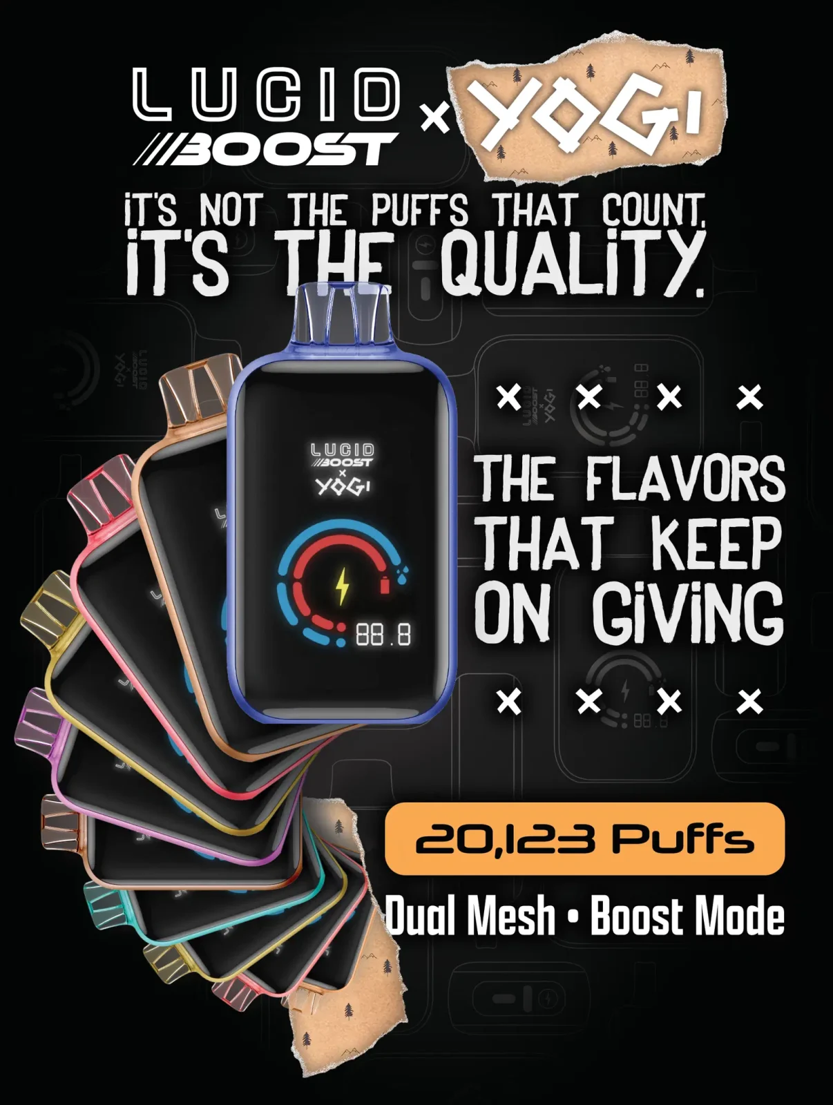 Lucid Boost X YOGI 20123 Puff Disposable Vape 5% Nicotine