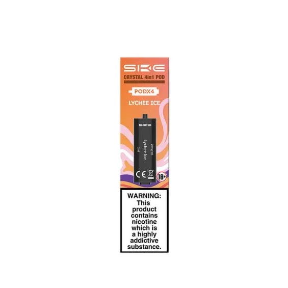 Lychee SKE Crystal 4-in-1 Prefilled Pods - 2400 Puffs, 20mg, 2ml