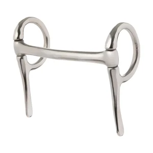 Miniature Half Cheek Driving Bit, 3-1/2" Mullen Mouth, Nickel Plated