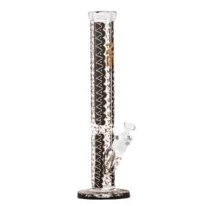 Nice Glass - 16" Gold Accent Straight Shooter Bong