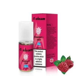 Raspberry Mint A-Steam 10ml Premium Vape Juice - Pack of 10 Bottles