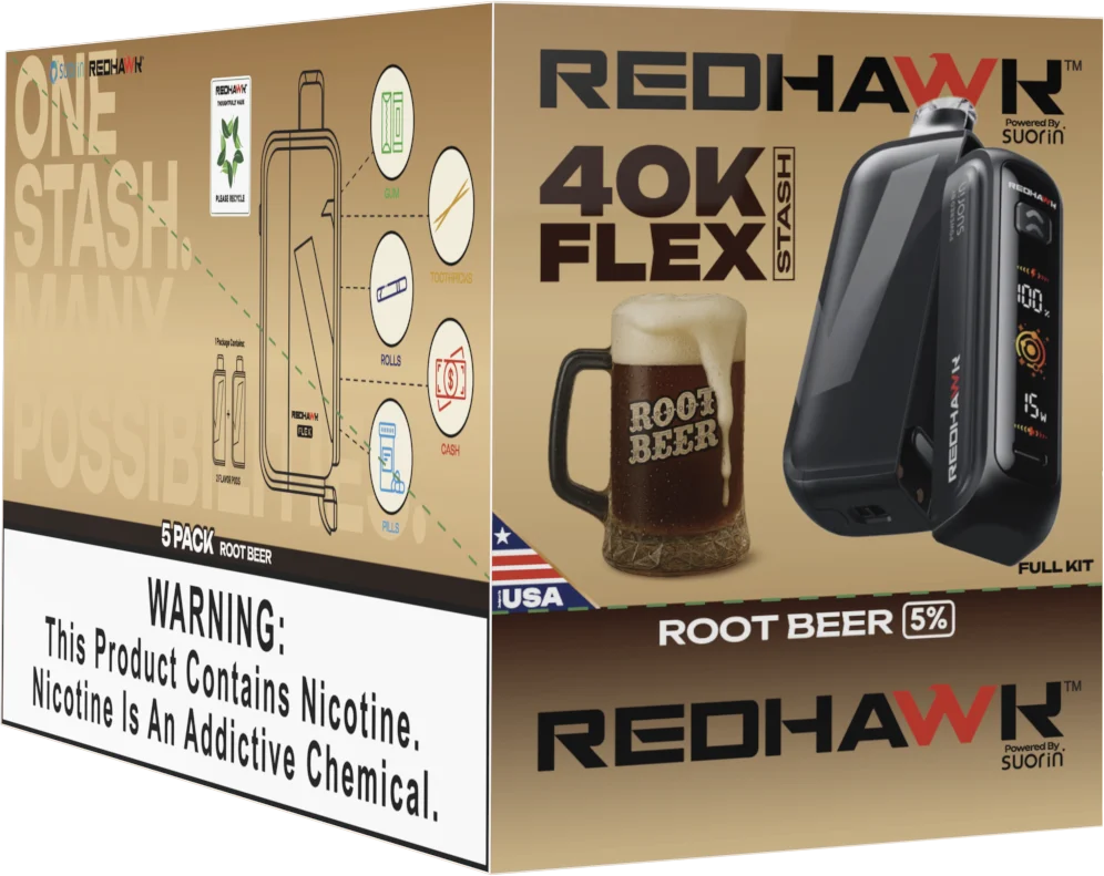RedHawk 40K Puff FLEX Stash Disposable Vape - Root Beer - Image 2