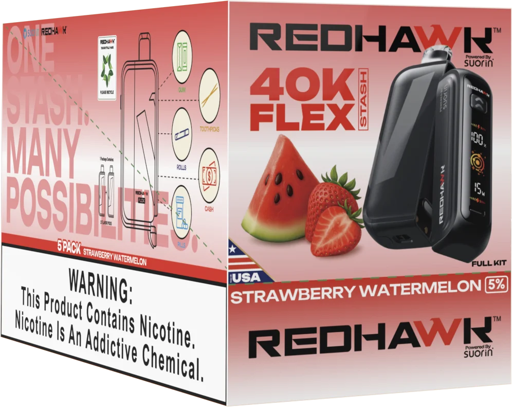 RedHawk 40K Puff FLEX Stash Disposable Vape - Strawberry Watermelon - Image 2