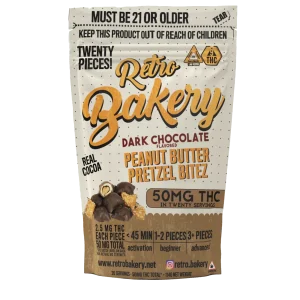 Retro Bakery Dark Chocolate Peanut Butter Pretzel Bites 50mg
