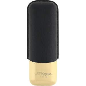 S.T. Dupont Double Cigar Case – Black & Gold