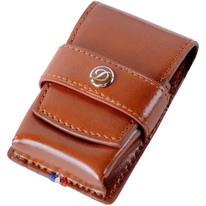 S.T. Dupont Line D Leather Lighter Case – Brown