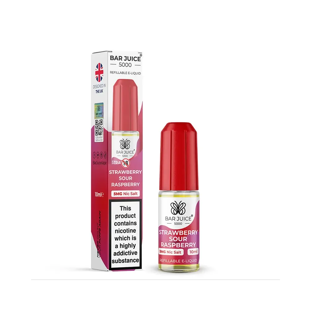 Strawberry Sour Raspberry Nic Salt E-Liquid by Bar Juice 5000