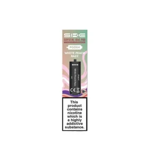 White Peach Razz SKE Crystal 4-in-1 Prefilled Pods - 2400 Puffs, 20mg, 2ml