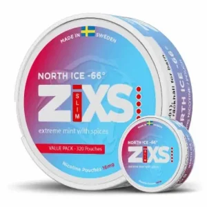 Zixs Nicotine Pouches Mega Cans North Ice - 320 Pouches 12MG